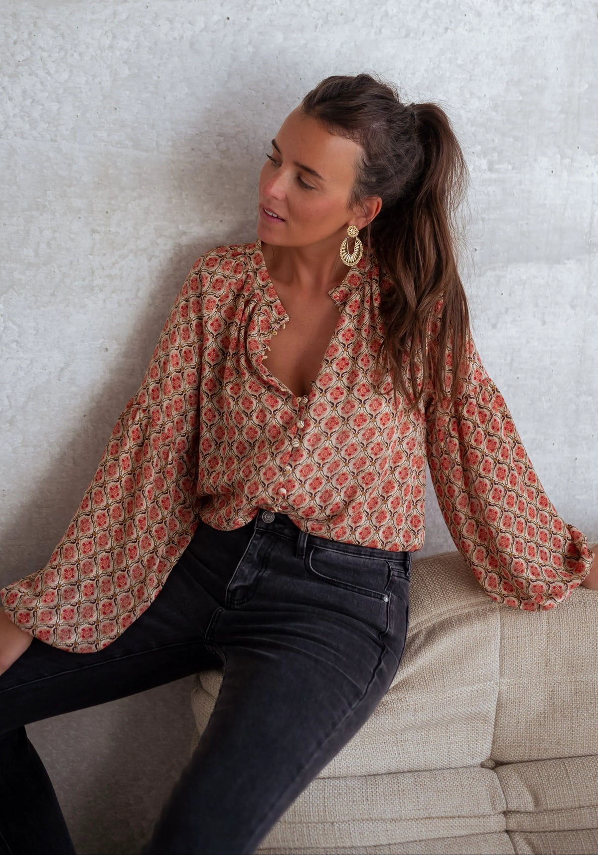 Patterned Tiffany Blouse