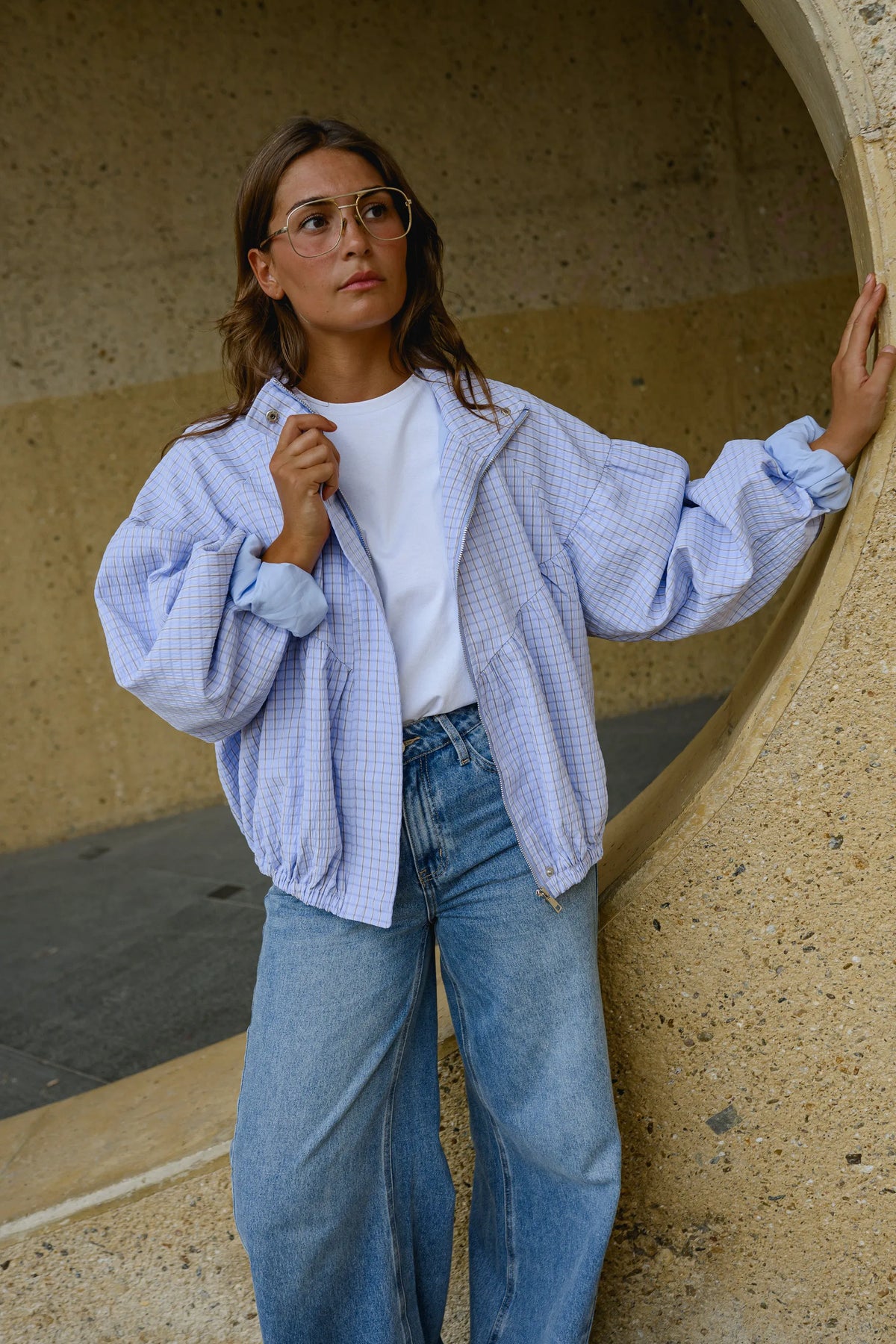 Mauve Checkered Yann Jacket