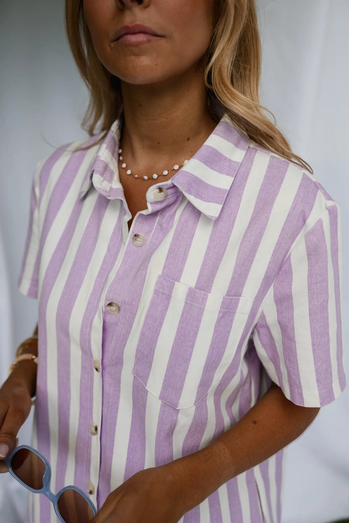 Mauve Striped Mariela Romper