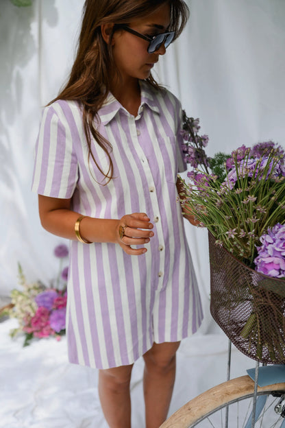 Mauve Striped Mariela Romper