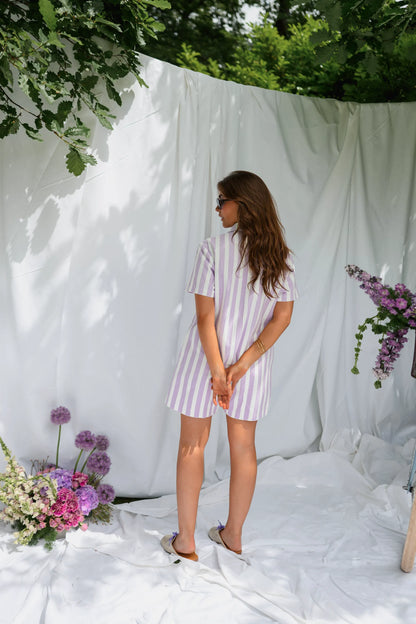 Mauve Striped Mariela Romper