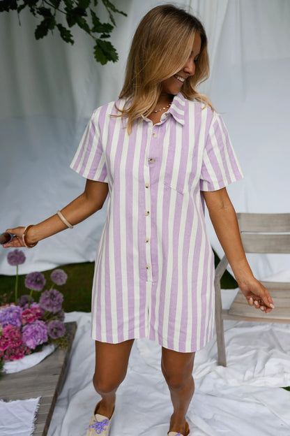 Mauve Striped Mariela Romper