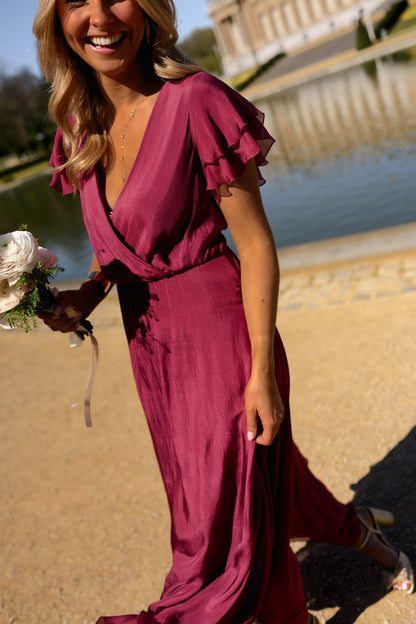 Raspberry Silk Francoise Dress
