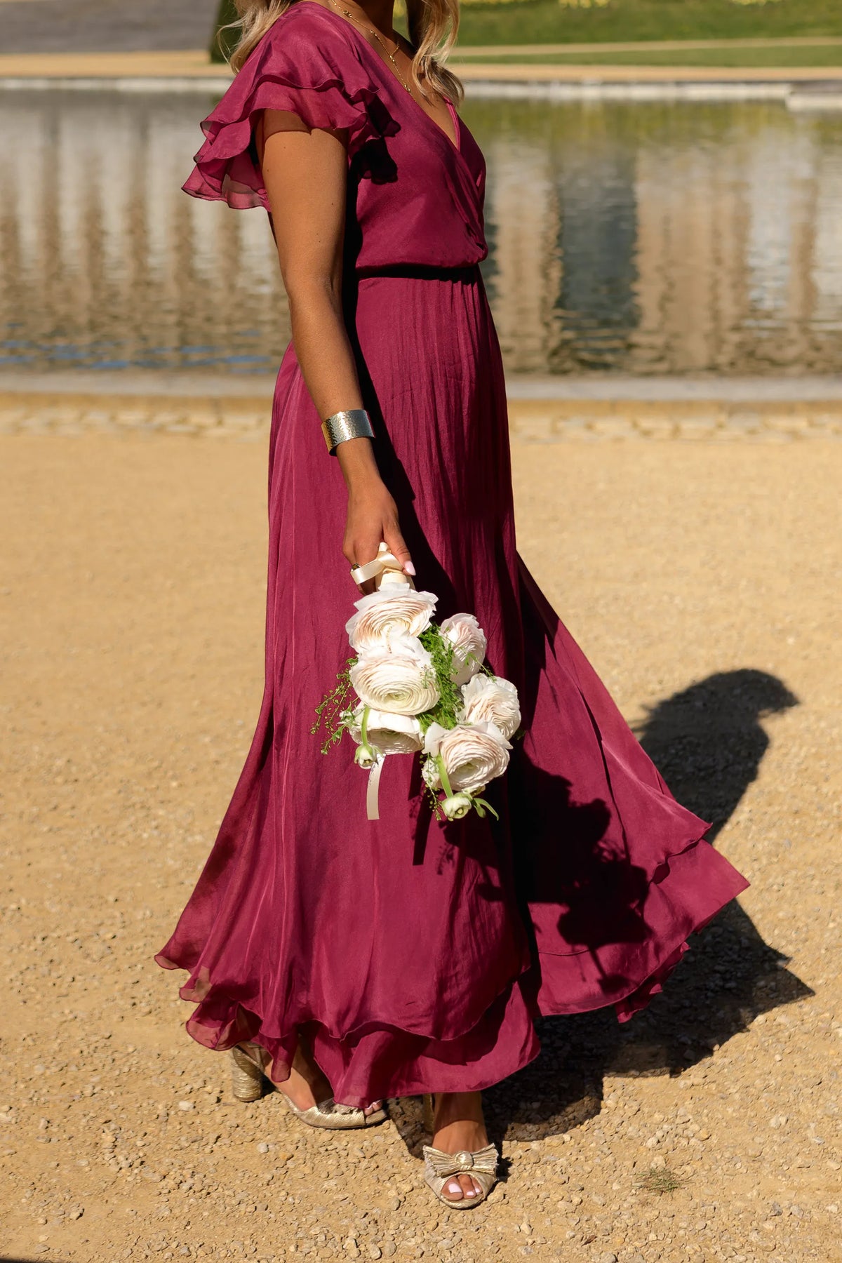 Raspberry Silk Francoise Dress