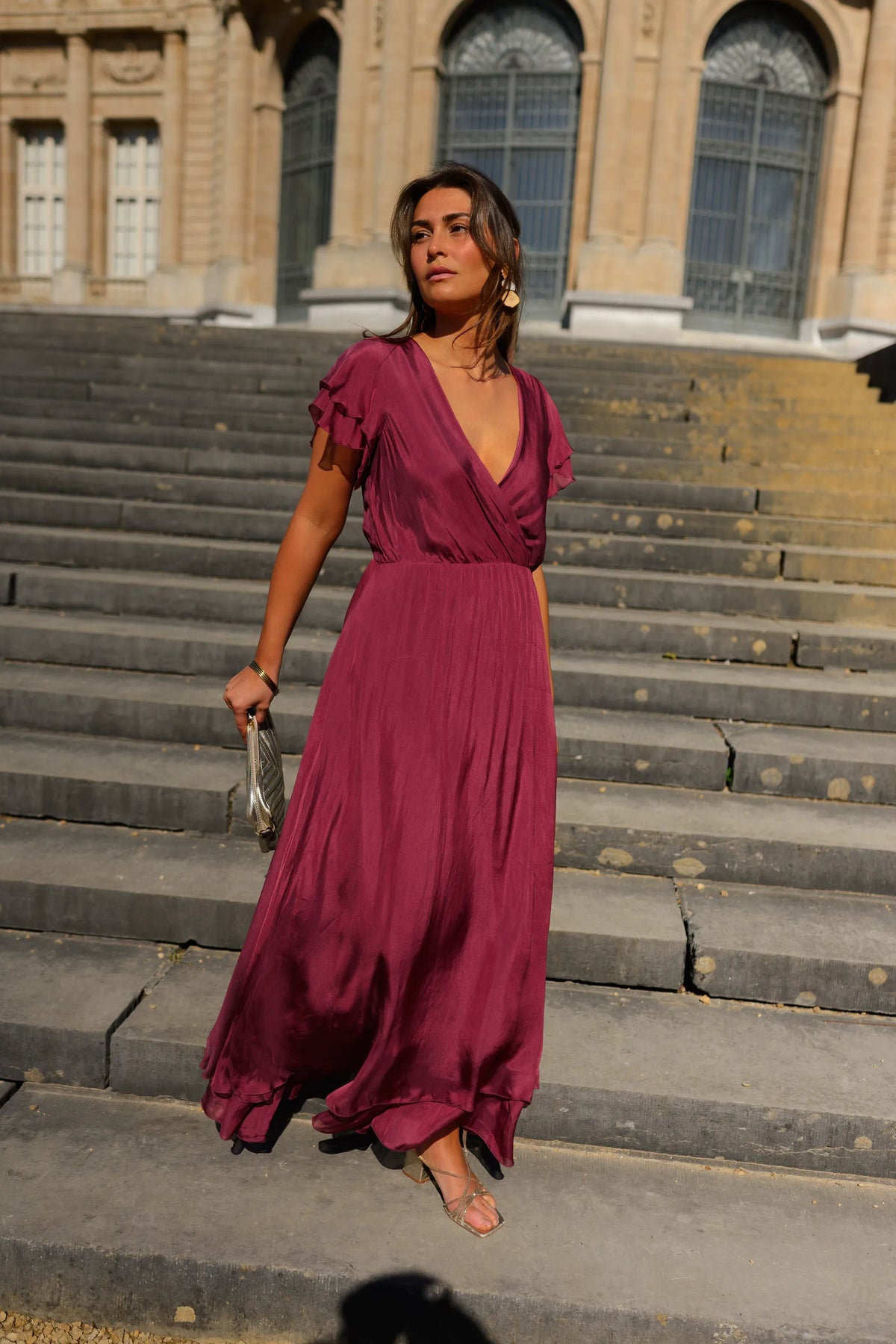 Raspberry Silk Francoise Dress