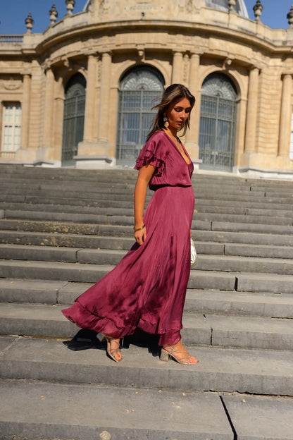 Raspberry Silk Francoise Dress