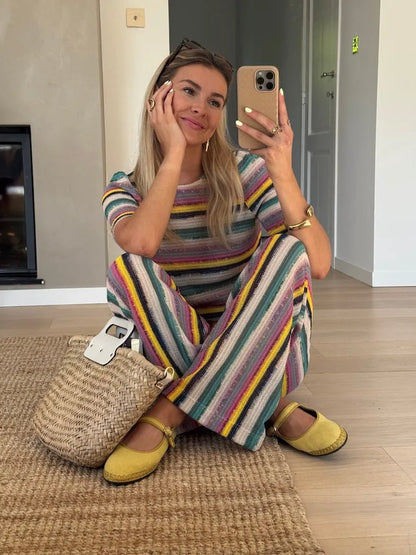 Striped Crochet Gauthier Pants