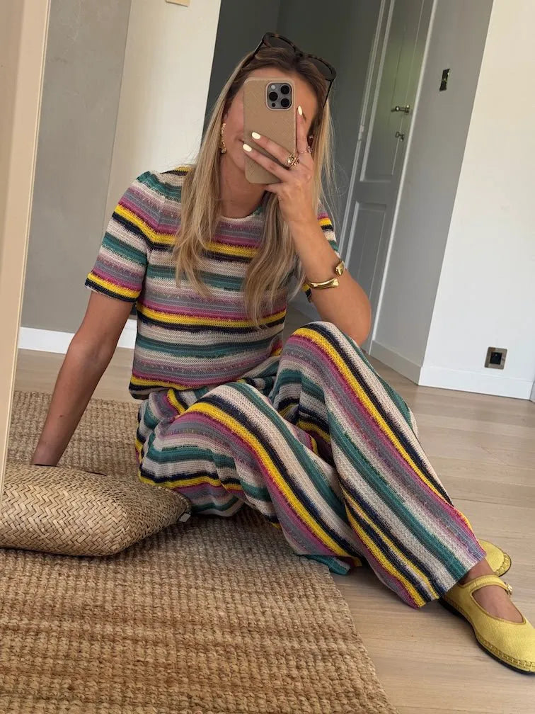 Striped Crochet Gauthier Pants