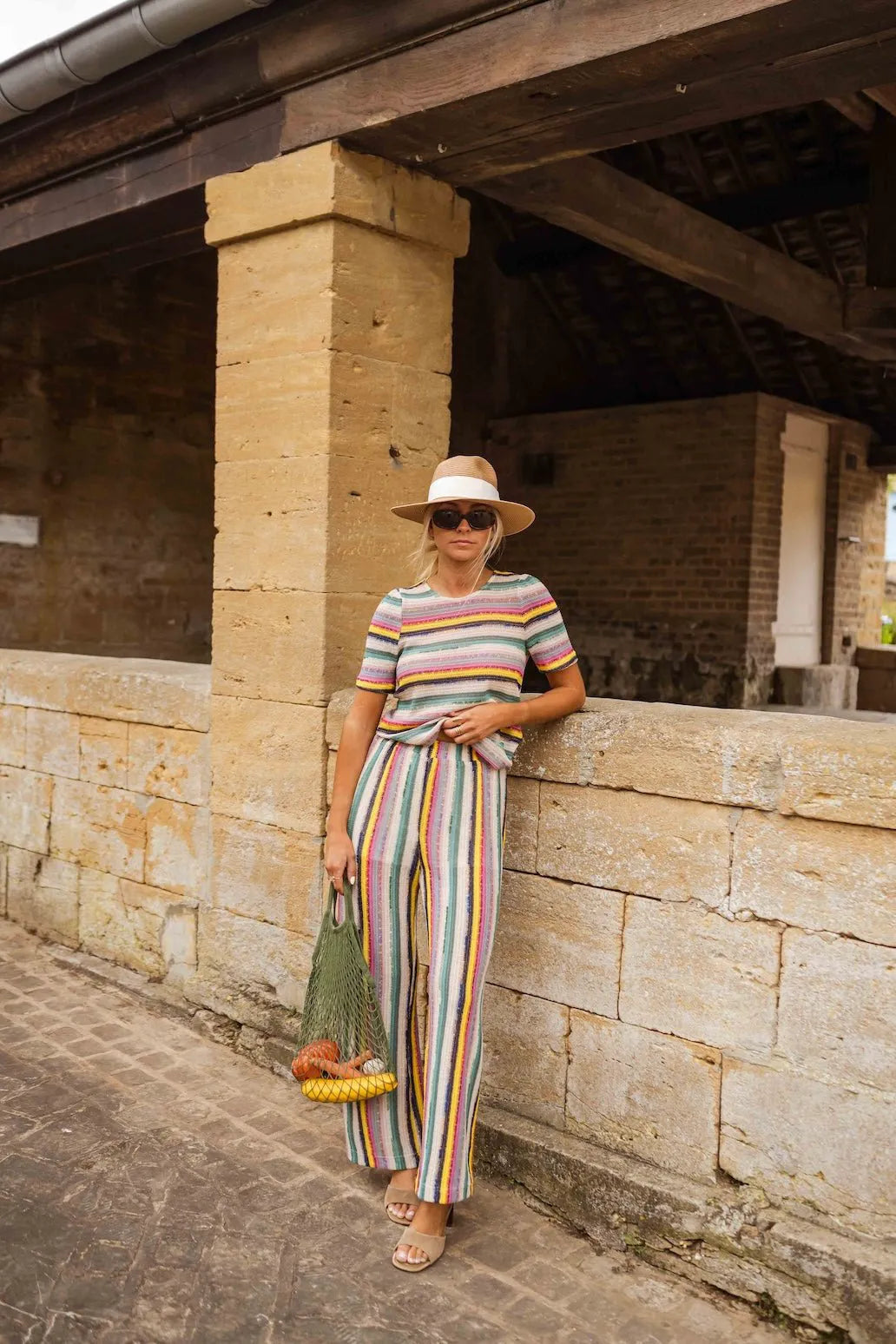 Striped Crochet Gauthier Pants