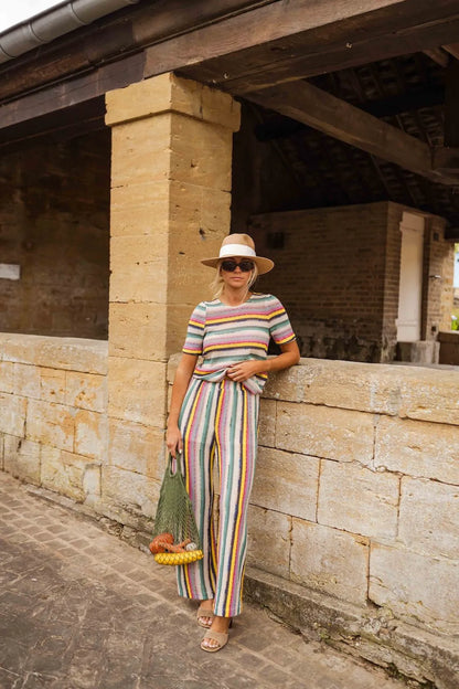 Striped Crochet Gauthier Pants