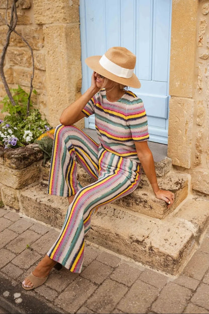 Striped Crochet Gauthier Pants