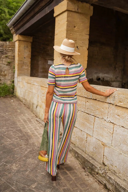 Striped Crochet Gauthier Pants