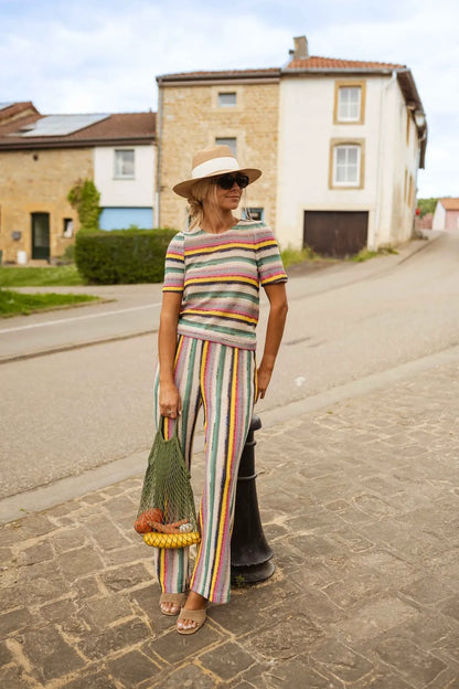 Striped Crochet Gauthier Pants