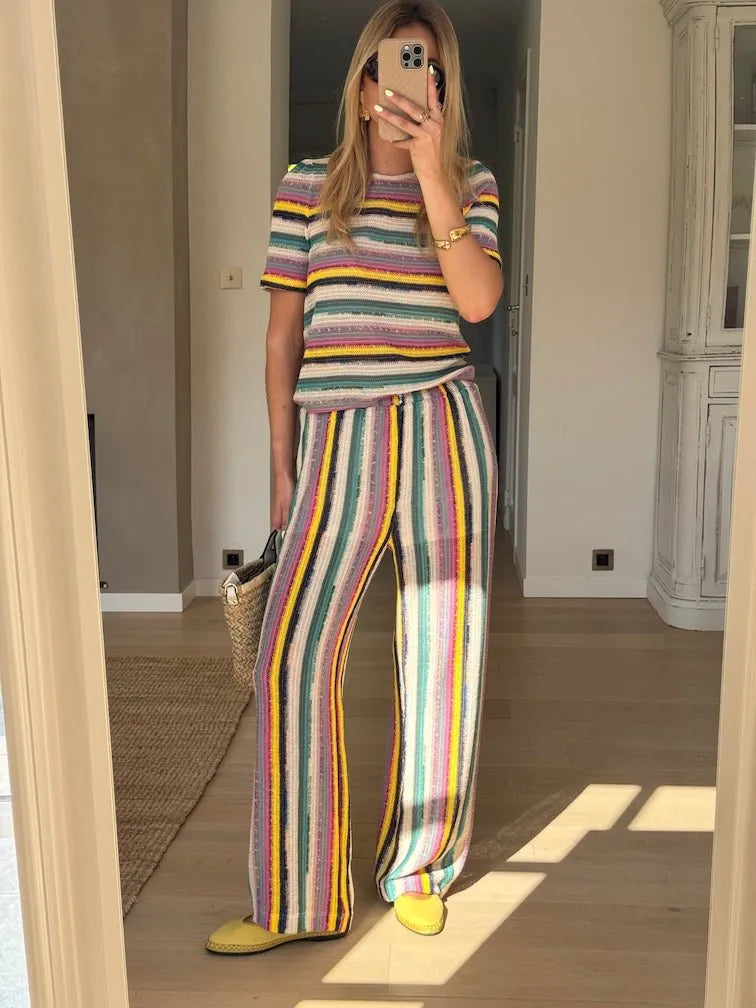 Striped Crochet Gauthier Pants
