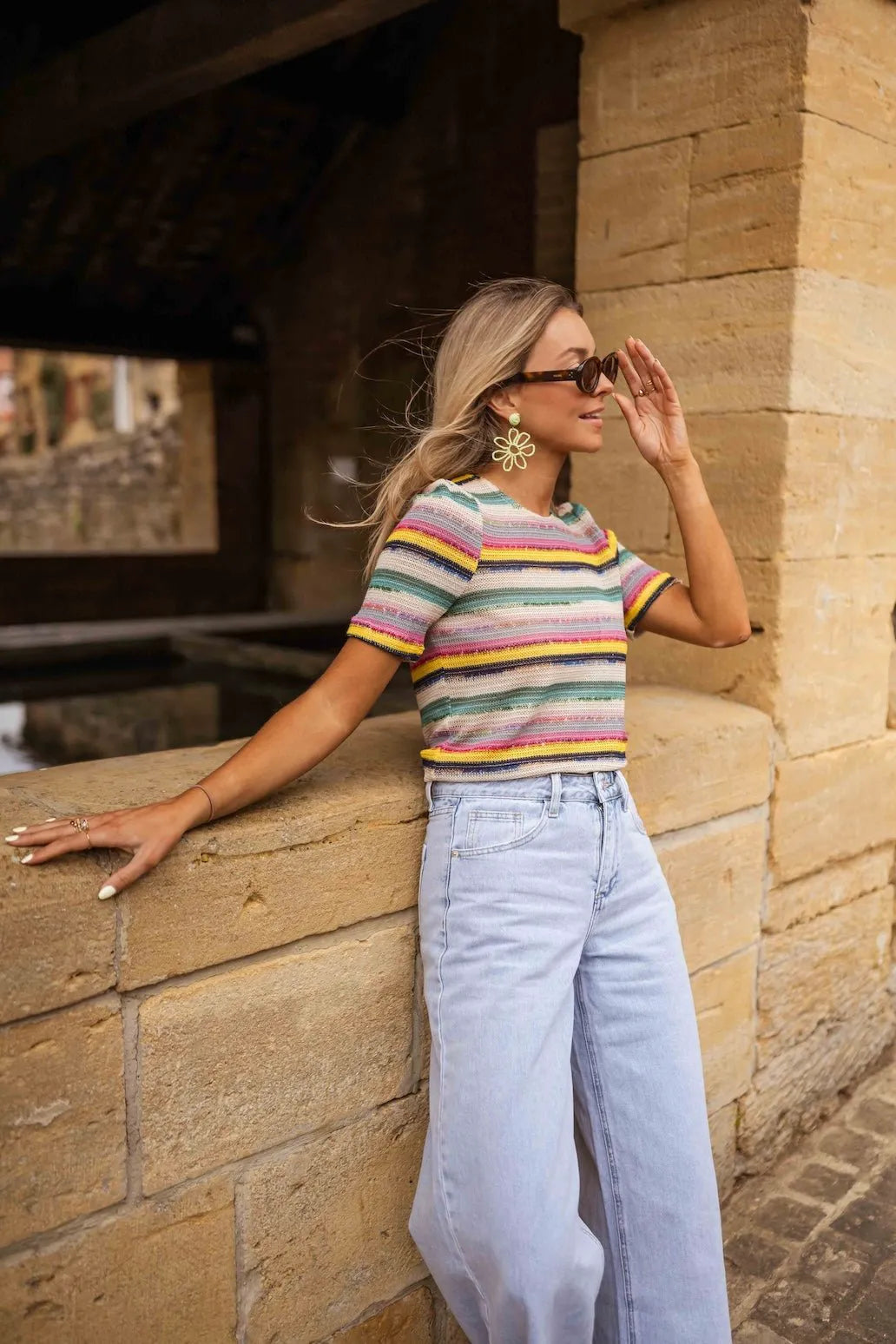 Striped Crochet Malia Blouse